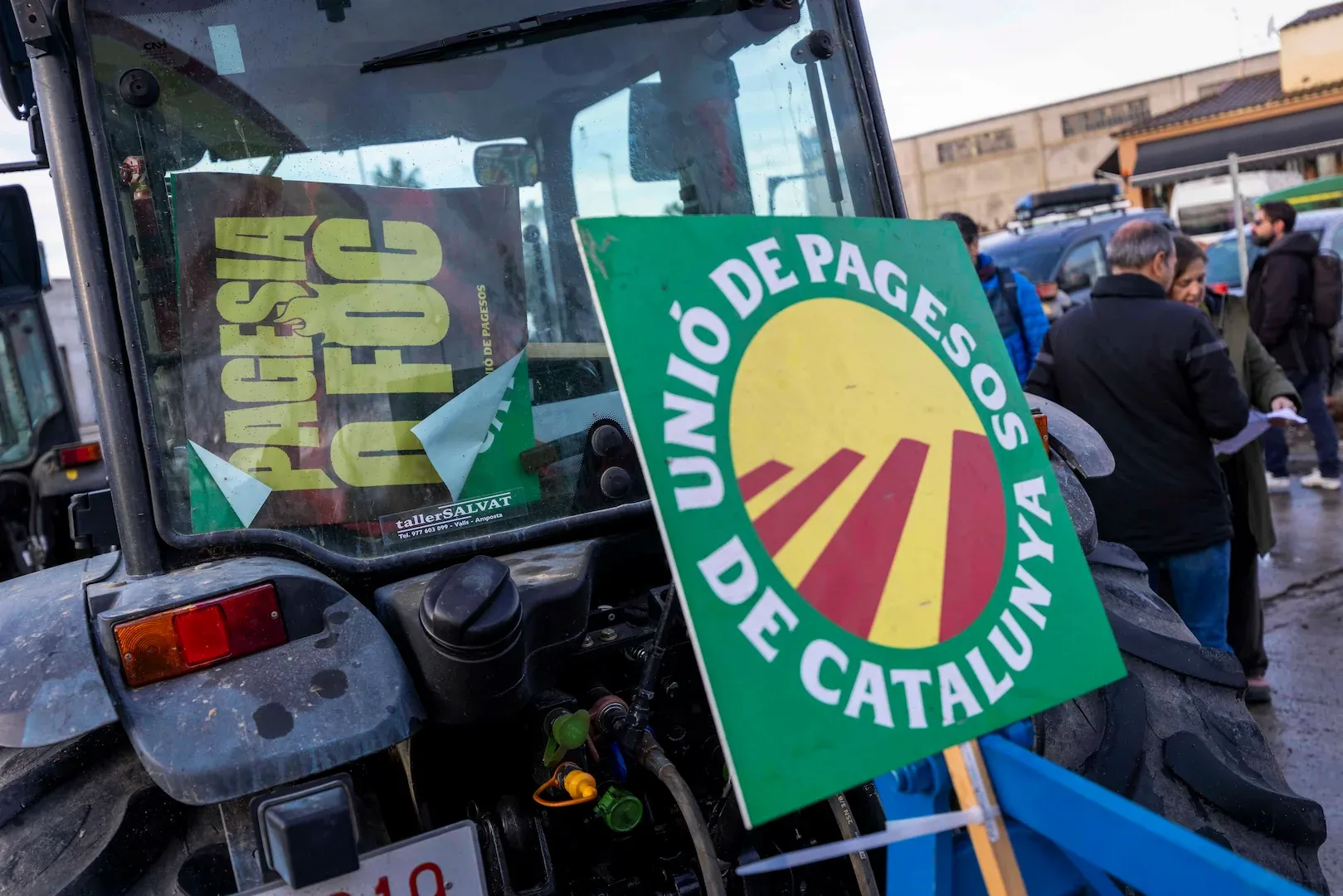 Los payeses de Tarragona protestan y arrancan los avellanos muertos por la sequía